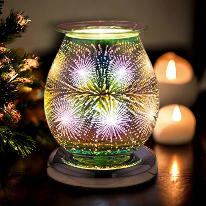 Oil Burner Wax Melter Aroma Fragrance Touch Lamp Star Burst Sparkle 3D Christmas