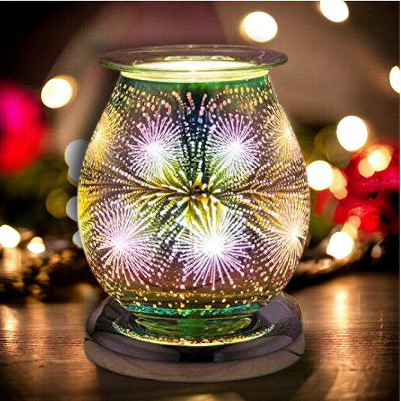 Oil Burner Wax Melter Aroma Fragrance Touch Lamp Star Burst Sparkle 3D Christmas