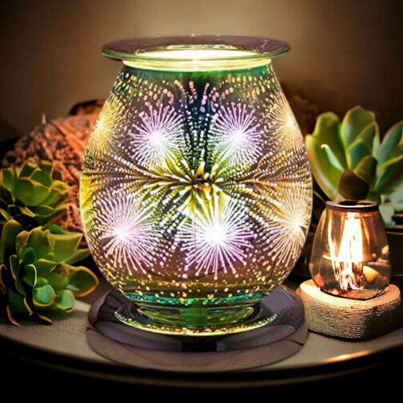 Oil Burner Wax Melter Aroma Fragrance Touch Lamp Star Burst Sparkle 3D Christmas