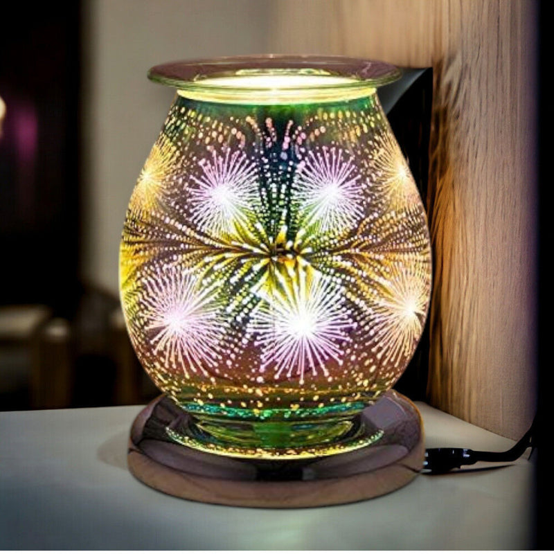 Oil Burner Wax Melter Aroma Fragrance Touch Lamp Star Burst Sparkle 3D Christmas