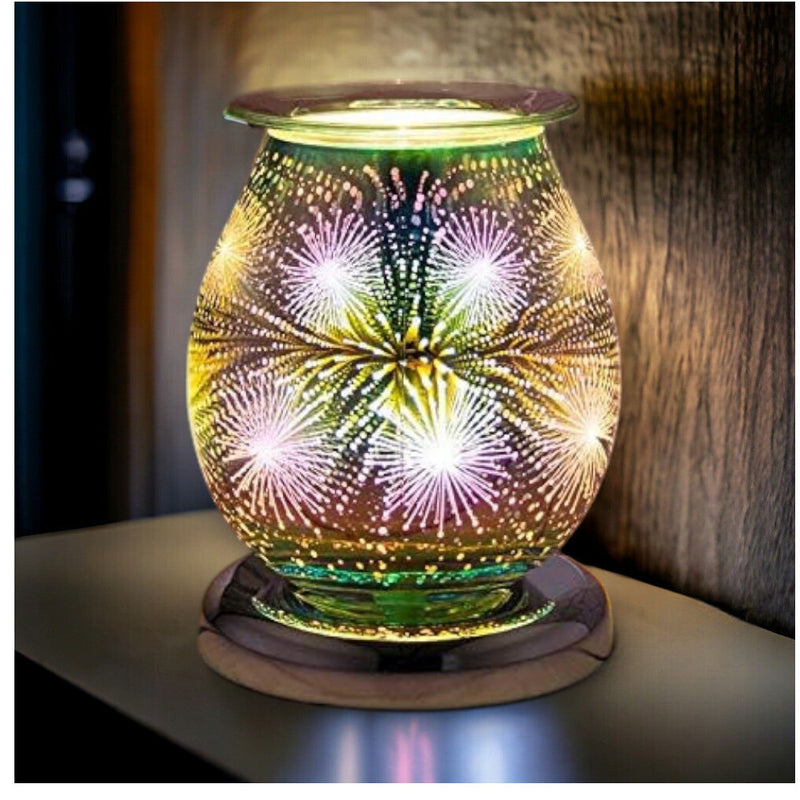 Oil Burner Wax Melter Aroma Fragrance Touch Lamp Star Burst Sparkle 3D Christmas