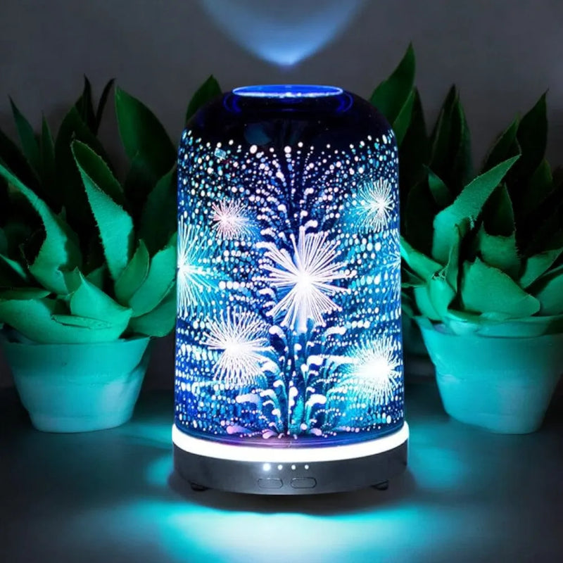 Aroma Humidifier Diffuser Fireworks Burst 3D Multi Colour Led - Essential Oils