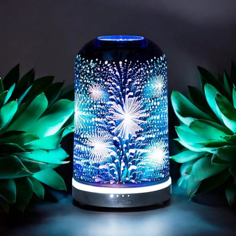 Aroma Humidifier Diffuser Fireworks Burst 3D Multi Colour Led - Essential Oils