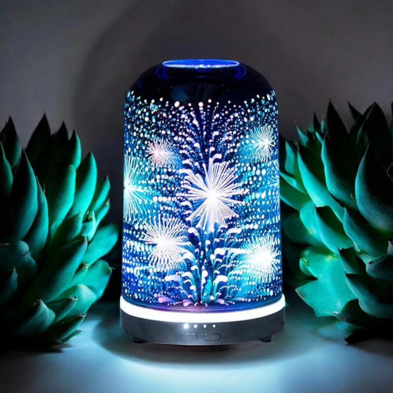 Aroma Humidifier Diffuser Fireworks Burst 3D Multi Colour Led - Essential Oils