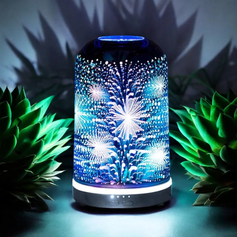 Aroma Humidifier Diffuser Fireworks Burst 3D Multi Colour Led - Essential Oils