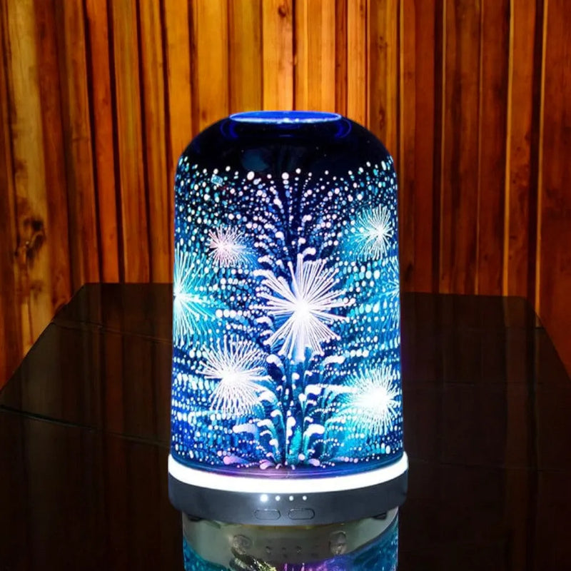 Aroma Humidifier Diffuser Fireworks Burst 3D Multi Colour Led - Essential Oils