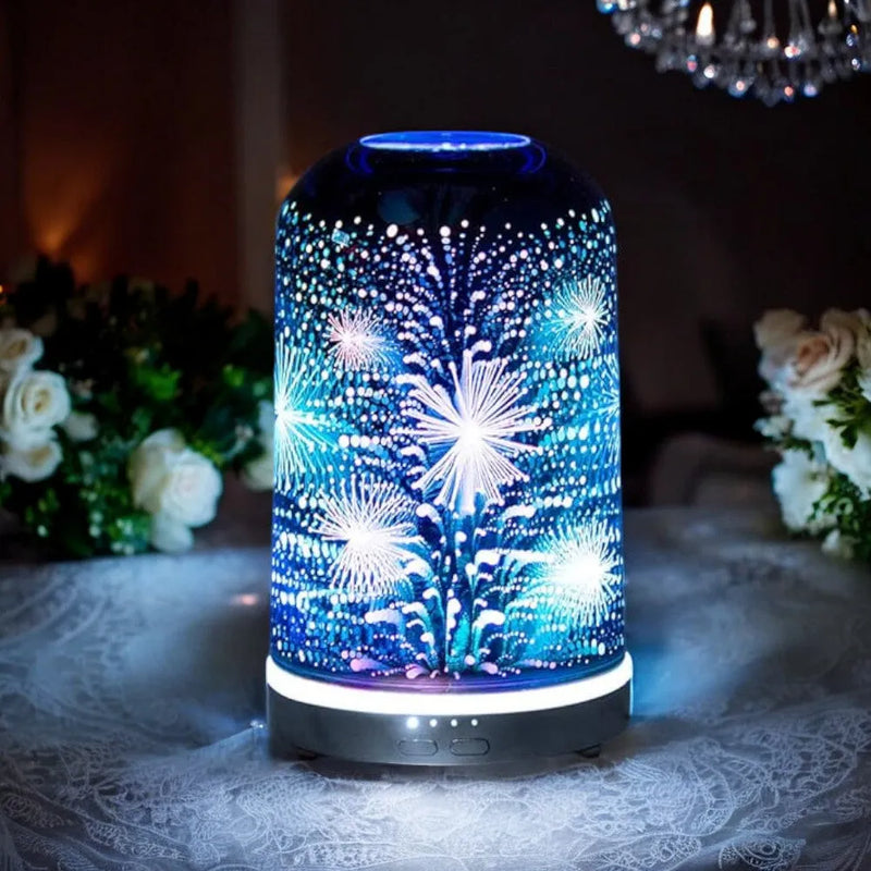 Aroma Humidifier Diffuser Fireworks Burst 3D Multi Colour Led - Essential Oils