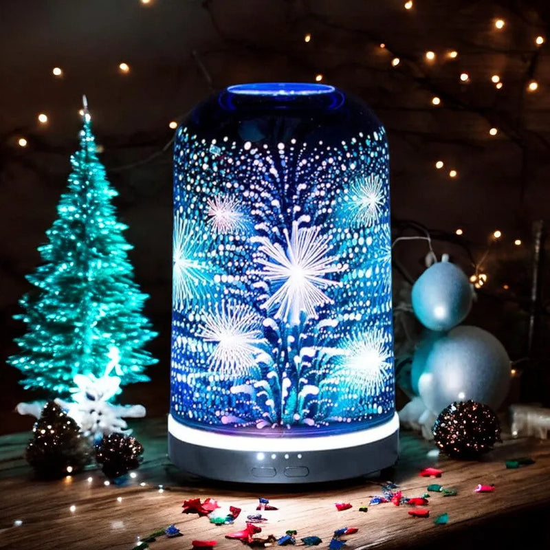 Aroma Humidifier Diffuser Fireworks Burst 3D Multi Colour Led - Essential Oils