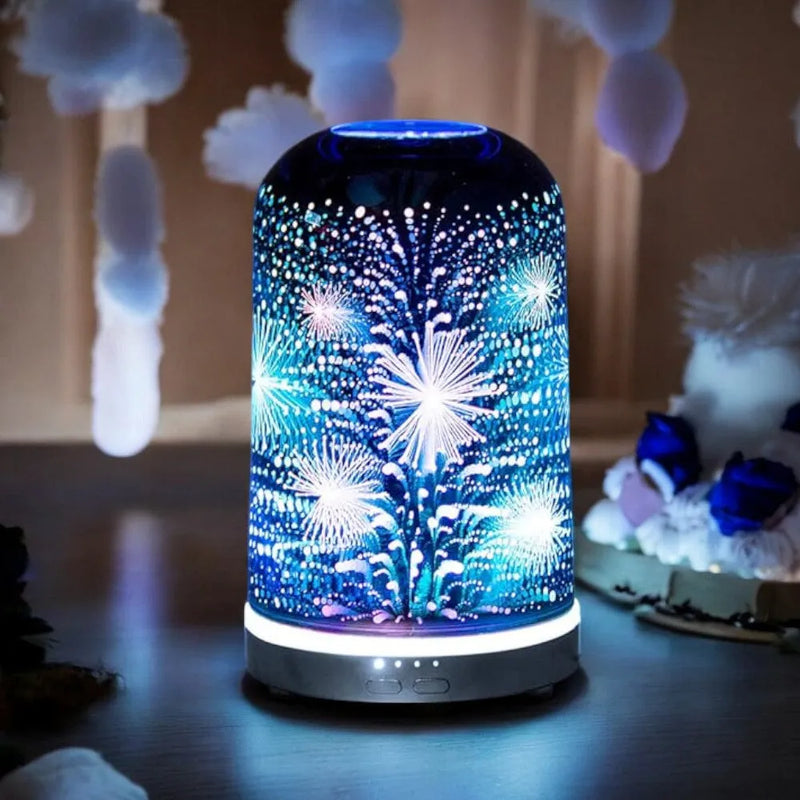 Aroma Humidifier Diffuser Fireworks Burst 3D Multi Colour Led - Essential Oils