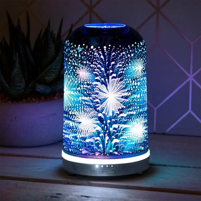 Aroma Humidifier Diffuser Fireworks Burst 3D Multi Colour Led - Essential Oils