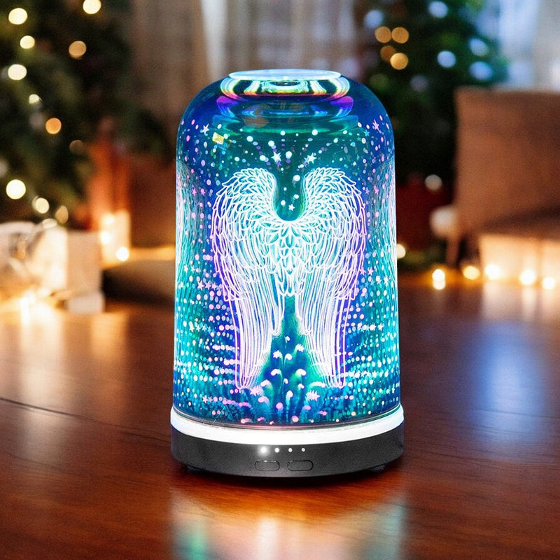 Aroma Humidifier Diffuser Angel Wings 3D Multi Colour Led - Essential Oils