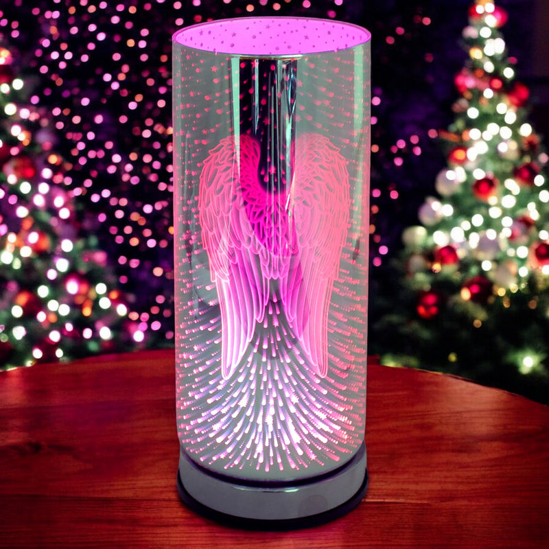 Aroma Lamp Oil Burner and Wax Melt Warmer | 3D Angel Wings Design | Colour Changing LED Lights