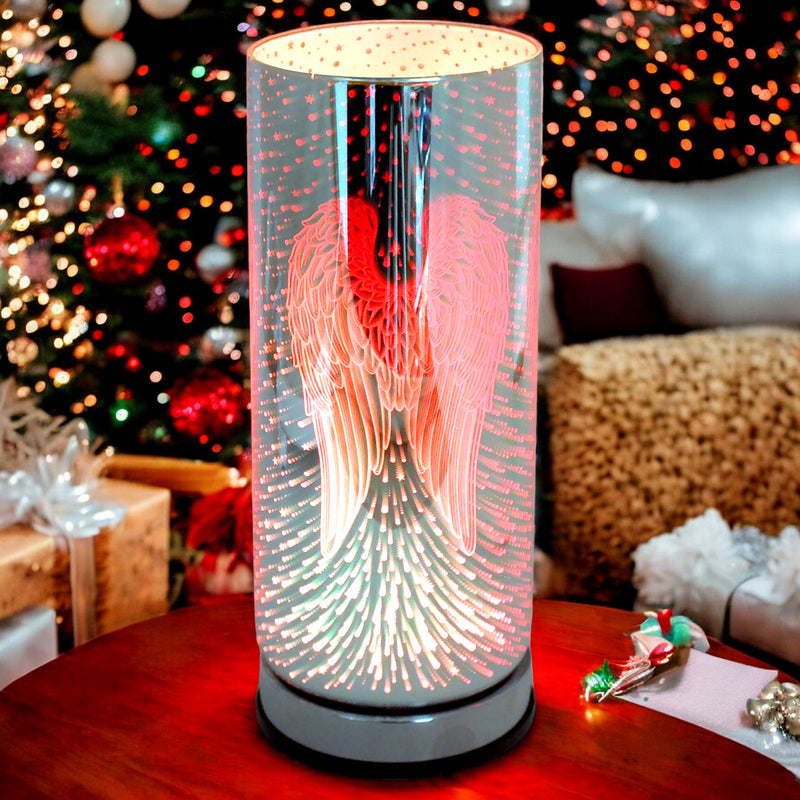 Aroma Lamp Oil Burner and Wax Melt Warmer | 3D Angel Wings Design | Colour Changing LED Lights