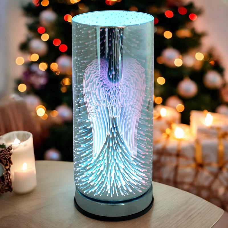 Aroma Lamp Oil Burner and Wax Melt Warmer | 3D Angel Wings Design | Colour Changing LED Lights