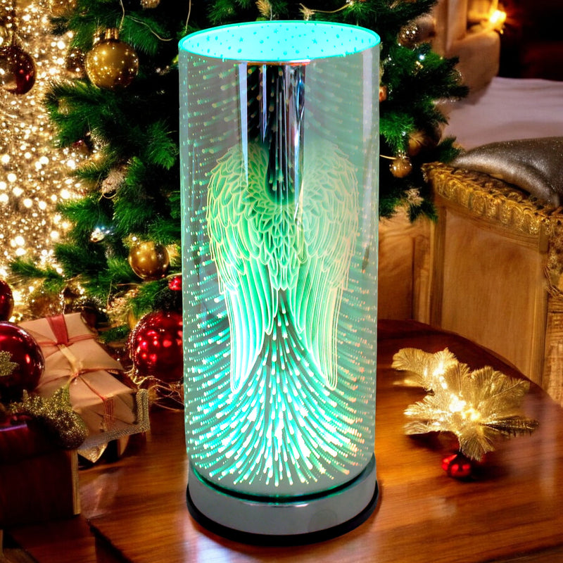 Aroma Lamp Oil Burner and Wax Melt Warmer | 3D Angel Wings Design | Colour Changing LED Lights