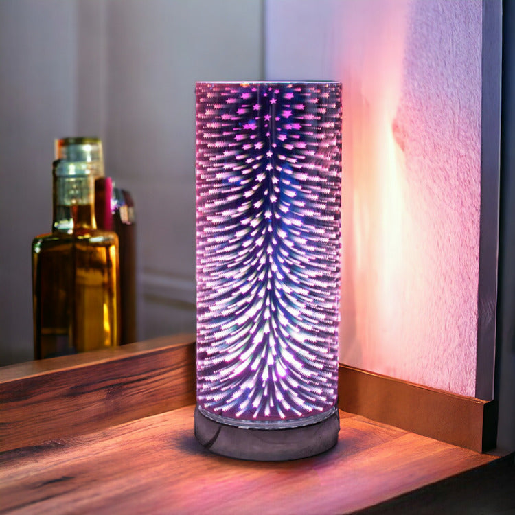 Aroma Lamp Oil Burner 3d Fireworks Burst Wax Melt Multi Colour Changing 7 LED