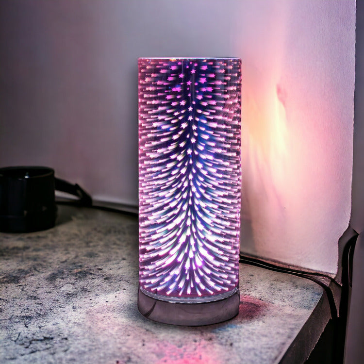 Aroma Lamp Oil Burner 3d Fireworks Burst Wax Melt Multi Colour Changing 7 LED