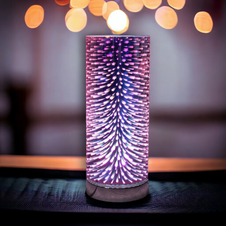 Aroma Lamp Oil Burner 3d Fireworks Burst Wax Melt Multi Colour Changing 7 LED