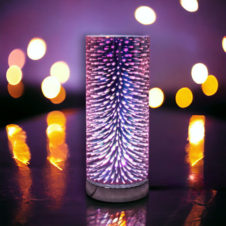 Aroma Lamp Oil Burner 3d Fireworks Burst Wax Melt Multi Colour Changing 7 LED