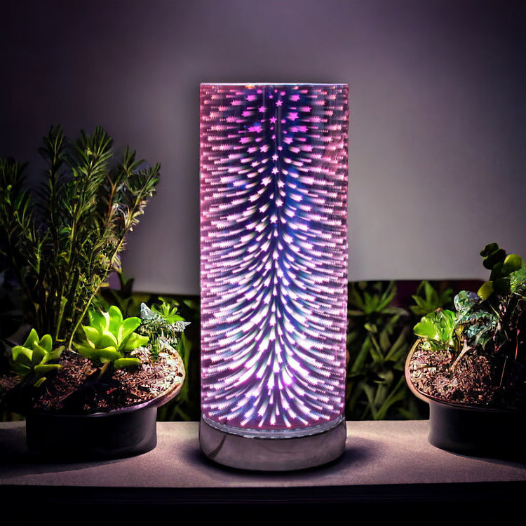 Aroma Lamp Oil Burner 3d Fireworks Burst Wax Melt Multi Colour Changing 7 LED