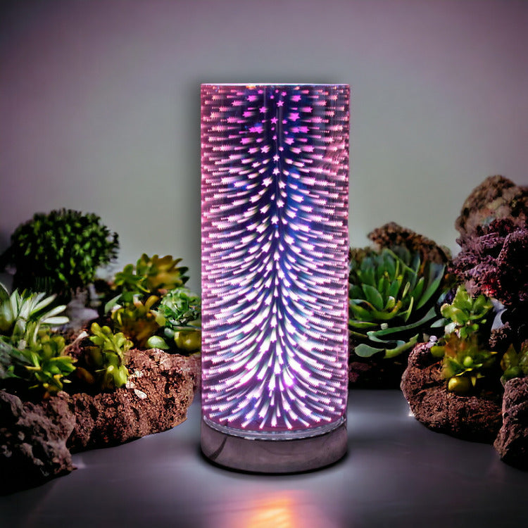 Aroma Lamp Oil Burner 3d Fireworks Burst Wax Melt Multi Colour Changing 7 LED