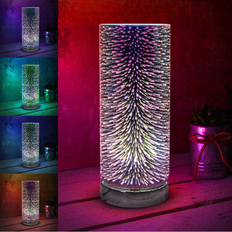 Aroma Lamp Oil Burner 3d Fireworks Burst Wax Melt Multi Colour Changing 7 LED