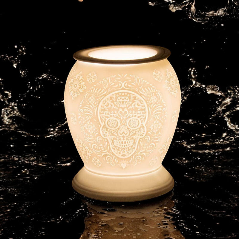 Aroma Wax Melt Burner OIl Warmer Lamp Skull - For Scented - Electric