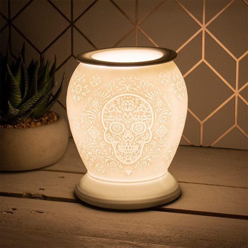 Aroma Wax Melt Burner OIl Warmer Lamp Skull - For Scented - Electric