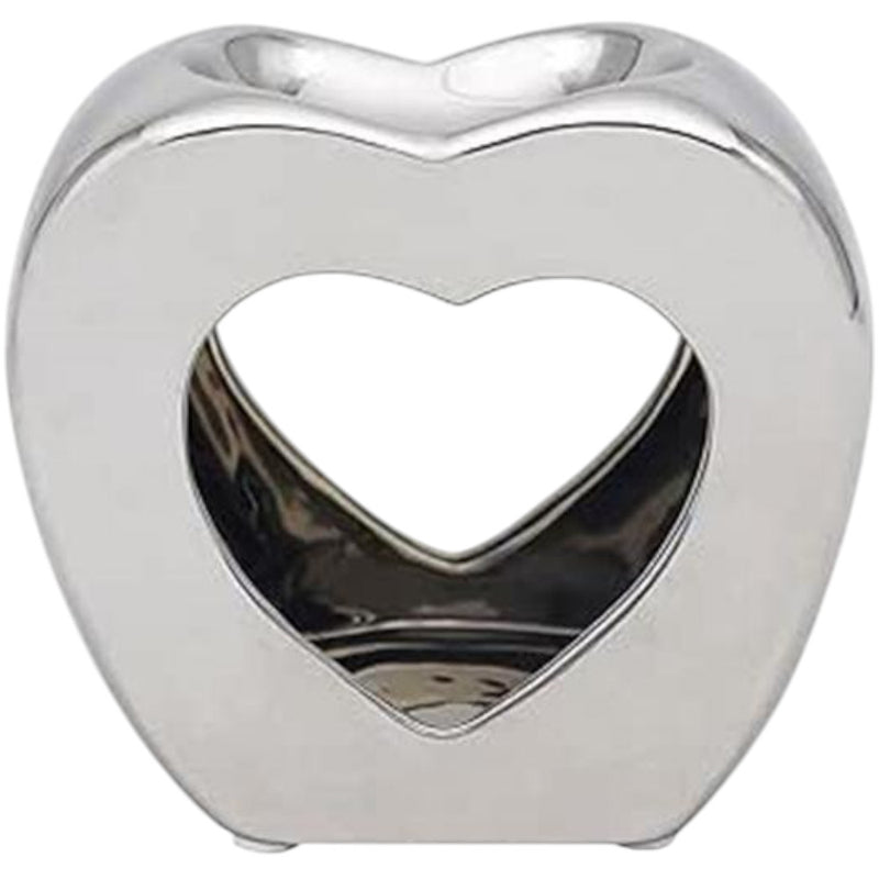 Silver Heart Wax Melt Warmer Oil Tea Light Aroma - 2 PACK - Luxury