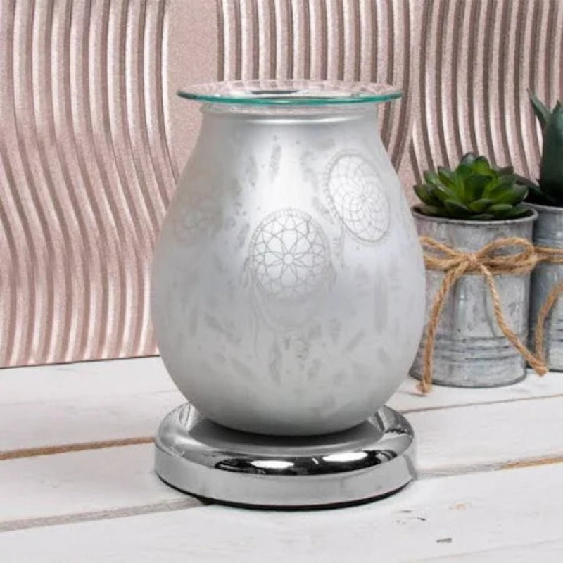 Aroma Lamp Oil Burner Wax Melt Satin White  - Touch Sensitive