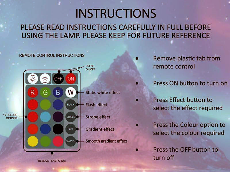 Northern Lights LED Projection Lamp | 16 Colour RGB Cube | Sensory Night Light with Remote Control