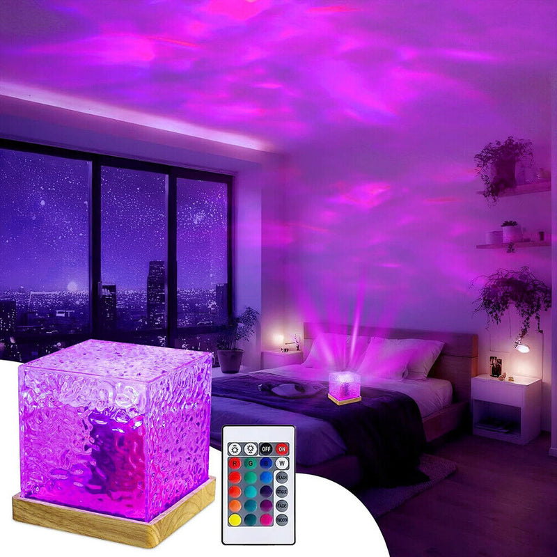 Northern Lights LED Projection Lamp | 16 Colour RGB Cube | Sensory Night Light with Remote Control