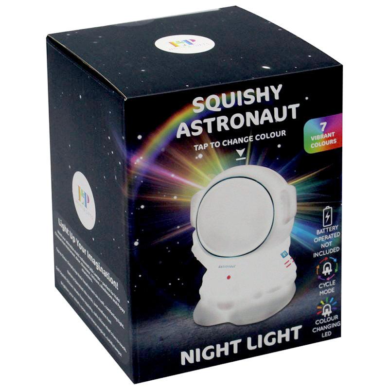 Squishy Astronaut Night Light Childrens Soft 7 Colour Changing LED Spaceman Bedside Lamp