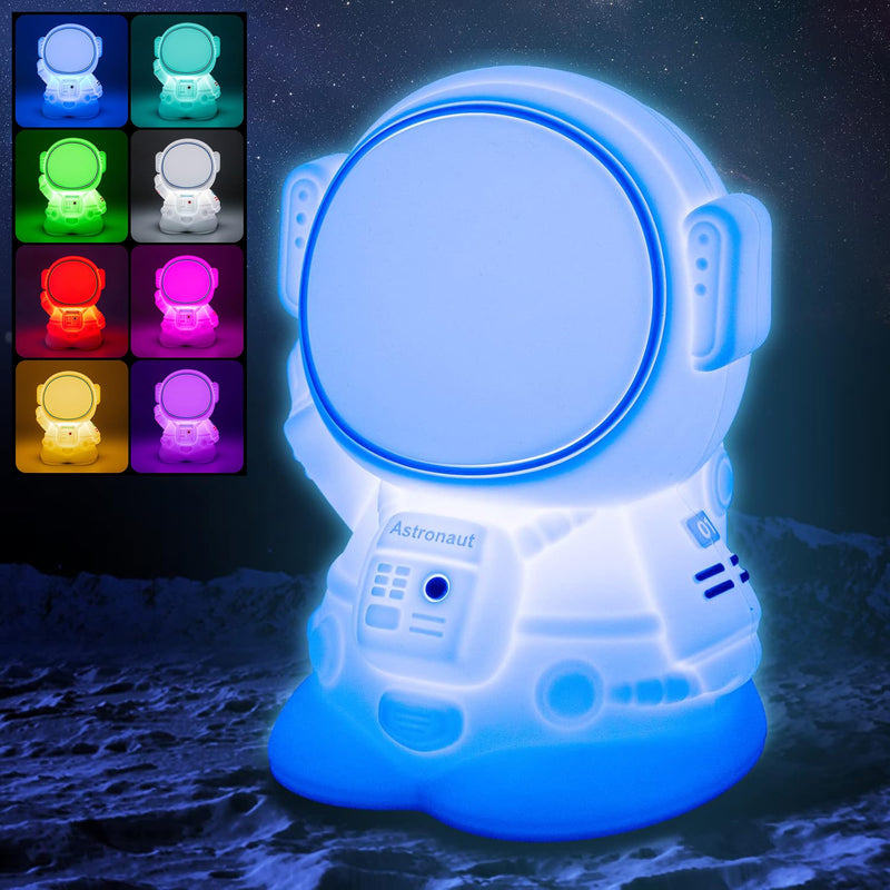 Squishy Astronaut Night Light Childrens Soft 7 Colour Changing LED Spaceman Bedside Lamp