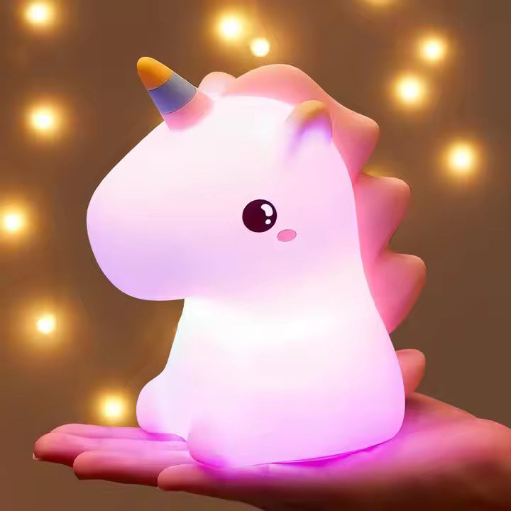 Squishy Unicorn Night Light Childrens Soft 7 Colour Changing LED Bedside Lamp