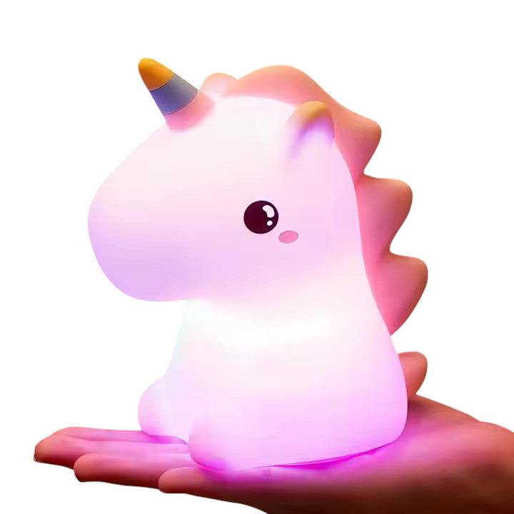 Squishy Unicorn Night Light Childrens Soft 7 Colour Changing LED Bedside Lamp