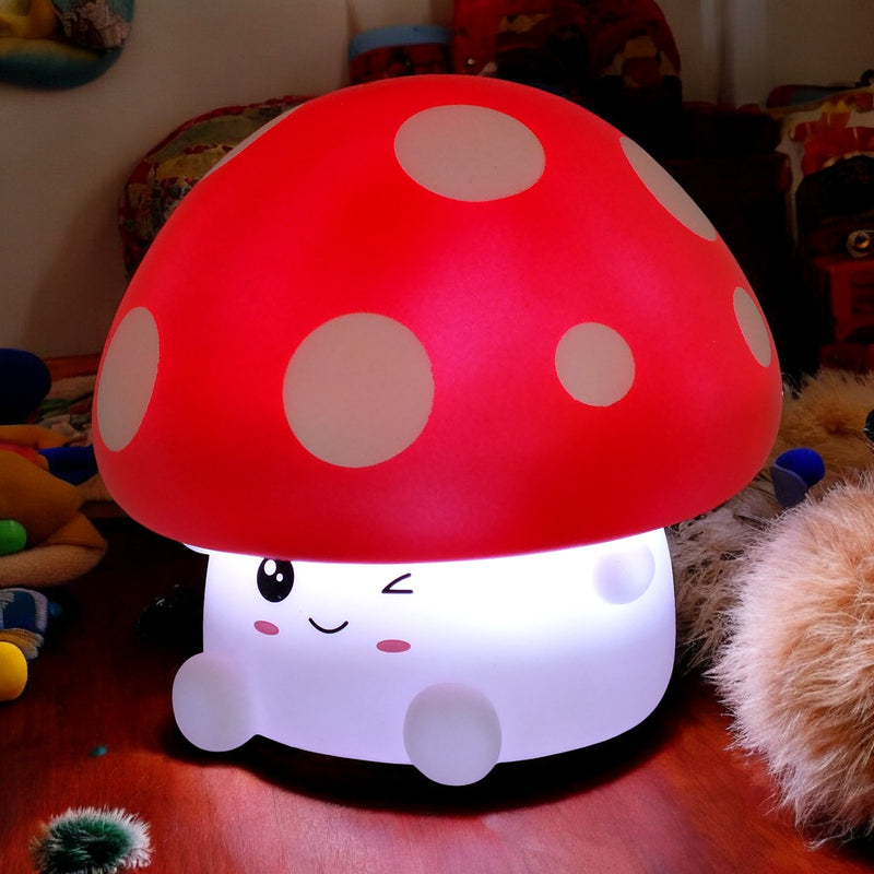 Squishy Mushroom Night Light Childrens Soft 7 Colour Changing LED Bedside Lamp