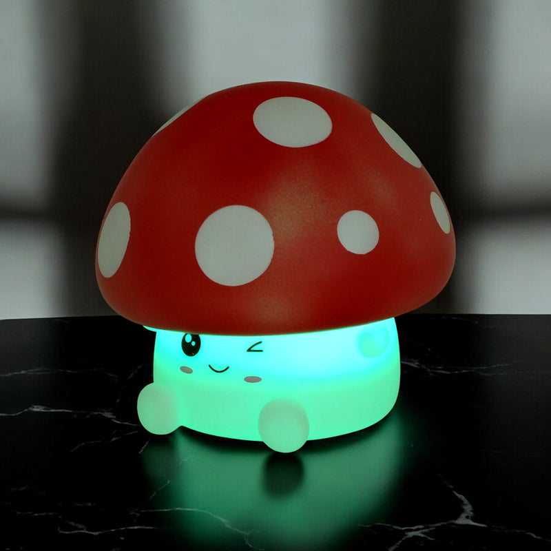 Squishy Mushroom Night Light Childrens Soft 7 Colour Changing LED Bedside Lamp