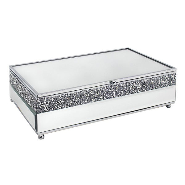 Mirror Crystal Jewellery Box – Crushed Crystal Diamante Glass