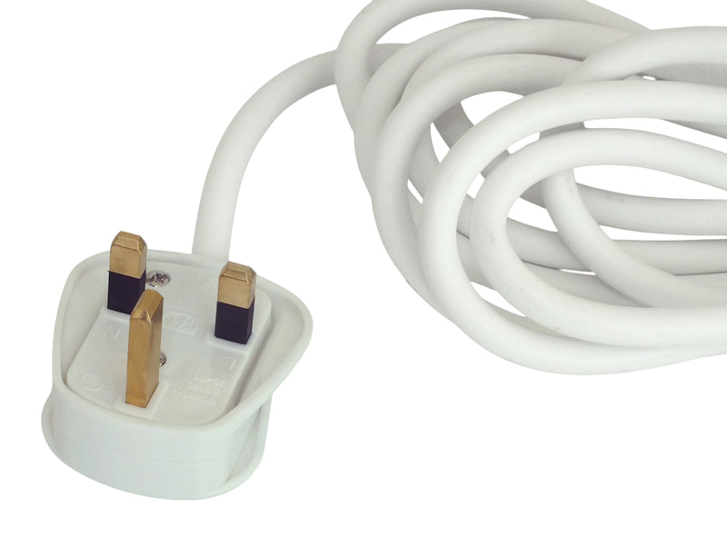 Pro-Elec White 5m Extension Lead Mains Power Cable 6 Gang UK Plug Sockets