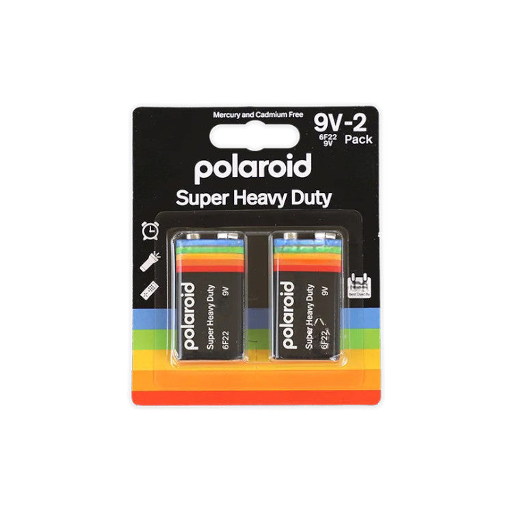 2 X Polaroid 9V Pp3/6F22 Heavy Duty Batteries Mercury & Cadmium Free Batteries