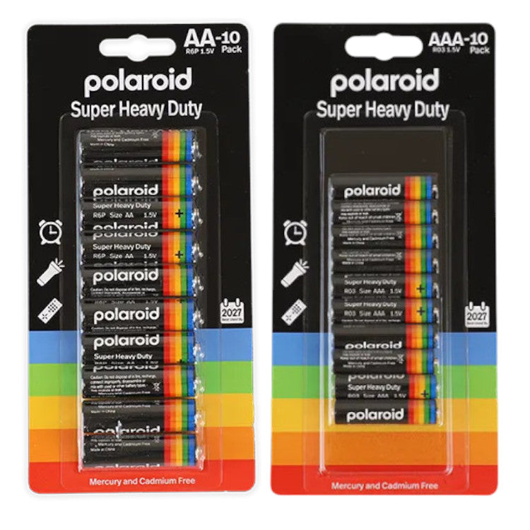 AAA AA Batteries Mercury Free Heavy Duty R03 1.5V - Polaroid Branded