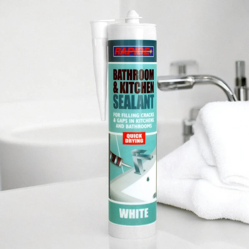 Rapide Bathroom & Kichen Sealant 6 x Rapide White Bathroon & Kitchen Sealant | 6 x 260ml Cartridges