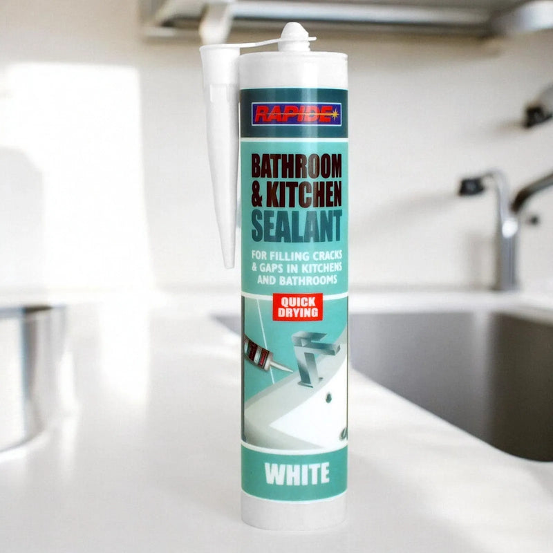 Rapide Bathroom & Kichen Sealant 6 x Rapide White Bathroon & Kitchen Sealant | 6 x 260ml Cartridges