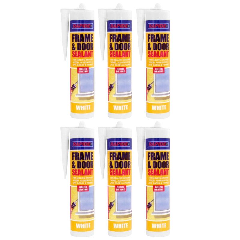 Rapide Door & Frame Sealant 6 x Rapide White Frame & Door Sealant | 6 x 260ml Cartridges