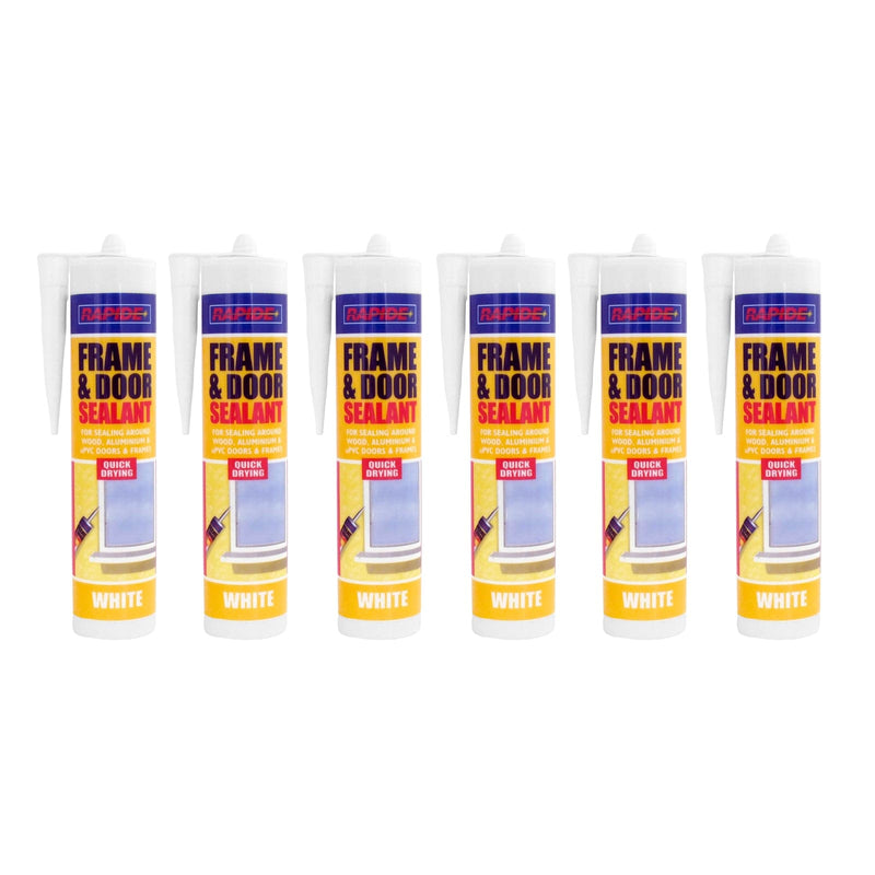 Rapide Door & Frame Sealant 6 x Rapide White Frame & Door Sealant | 6 x 260ml Cartridges