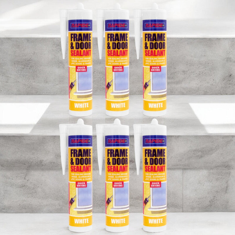 Rapide Door & Frame Sealant 6 x Rapide White Frame & Door Sealant | 6 x 260ml Cartridges