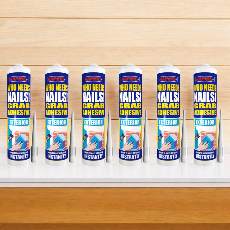 Rapide Exterior Grab Adhesive 6 x Rapide Who Needs Nails Exterior Grab Adhesive | 6 x 260ml Cartridges