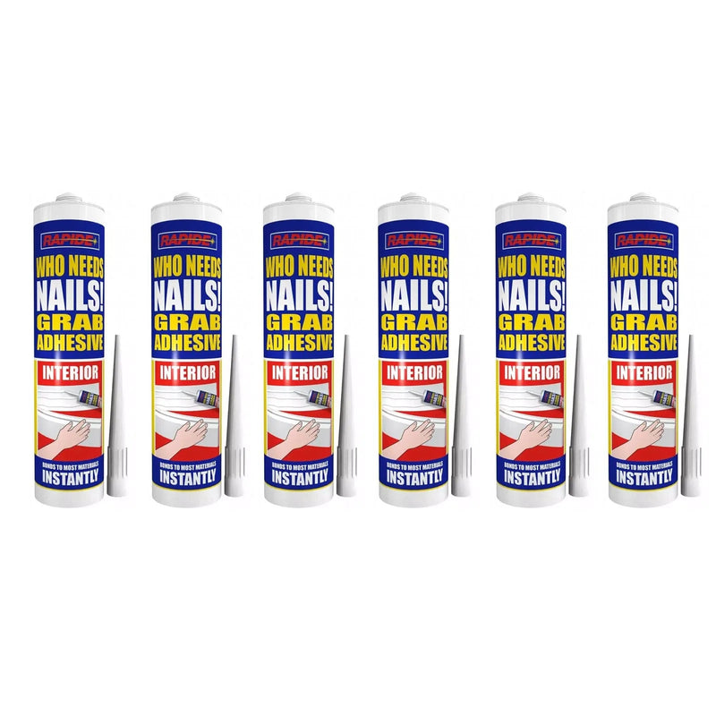 Rapide Interior Grab Adhesive 6 x Rapide Who Needs Nails Interior Grab Adhesive | 6 x 260ml Cartridges