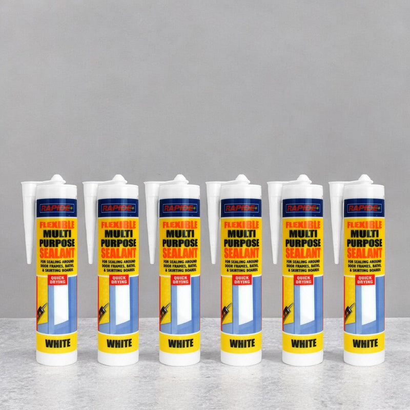 Rapide Multi Purpose Flexible Sealant 6 x Rapide Flexible Multi Purpose White Sealant | 6 x 260ml Cartridges